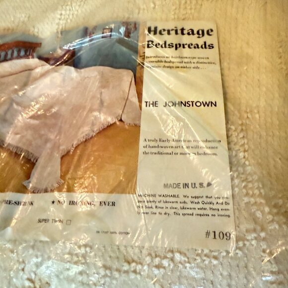 Heritage Bedspreads The Johnstown USA Made Vintage Chenille Hobnail Fringed - Picture 2 of 10